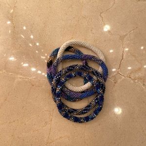 Purple and blue sashka Nepal bracelets